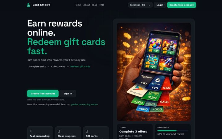 Screenshot of loot-empire.com