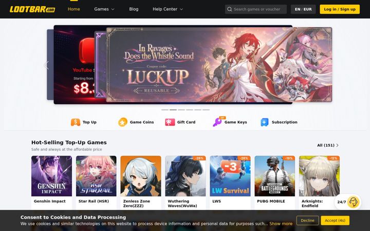 Screenshot of lootbar.com