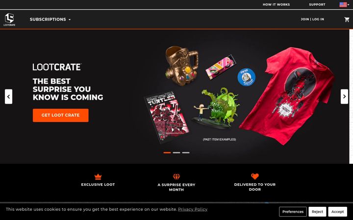 Screenshot of lootcrate.com