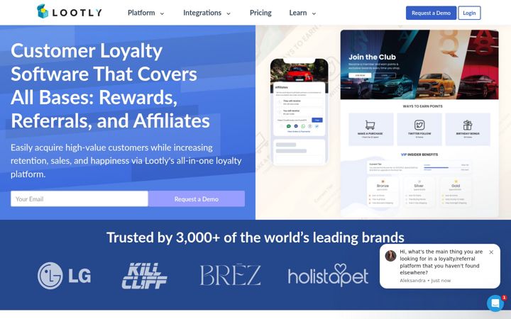 Screenshot of lootly.io