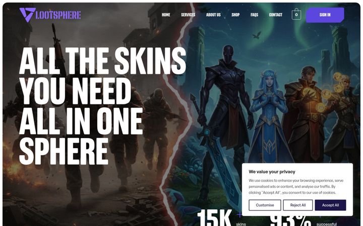 Screenshot of lootsphere.org