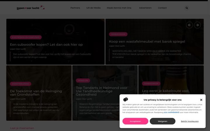 Screenshot of lopenvoorlucht.nl