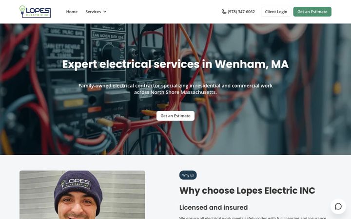 Screenshot of lopeselectricinc.com