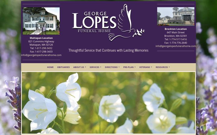 Screenshot of lopesfuneralhome.com