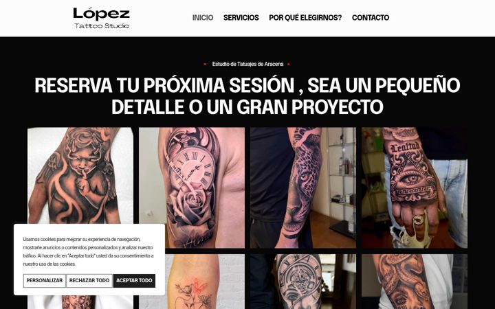 Screenshot of lopeztattoo.com