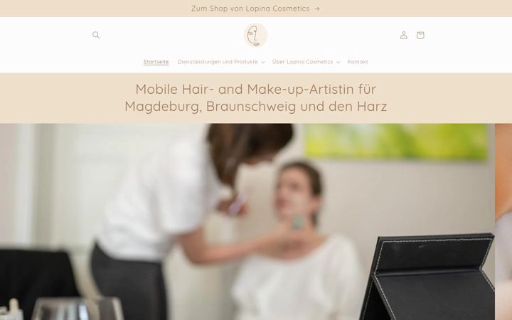 Screenshot of lopinacosmetics.com