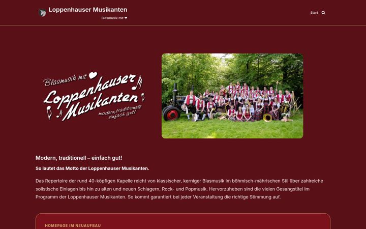 Screenshot of loppenhausermusikanten.de