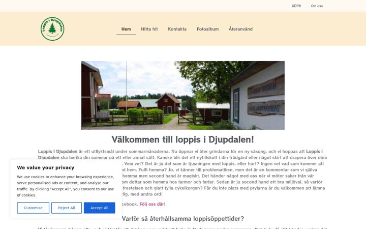 Screenshot of loppisidjupdalen.se