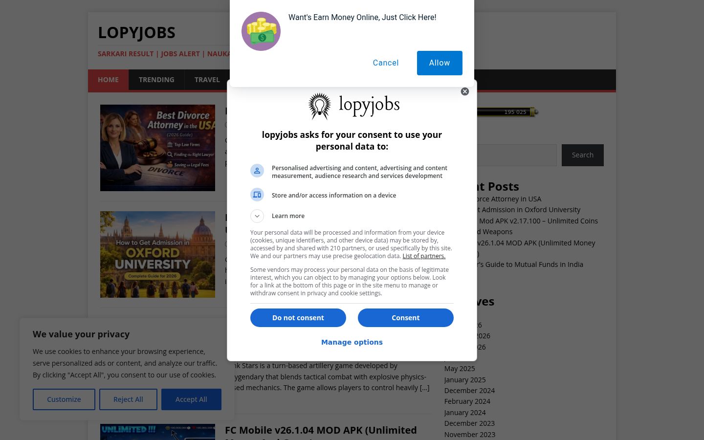 Sutikimo reklamjuostės, rodytos prieš bet kokią sąveiką, ekrano kopija