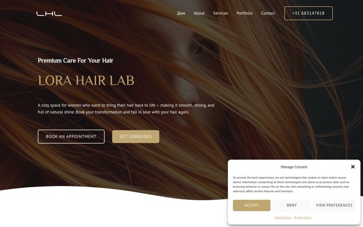 Screenshot of lora-hairlab.nl