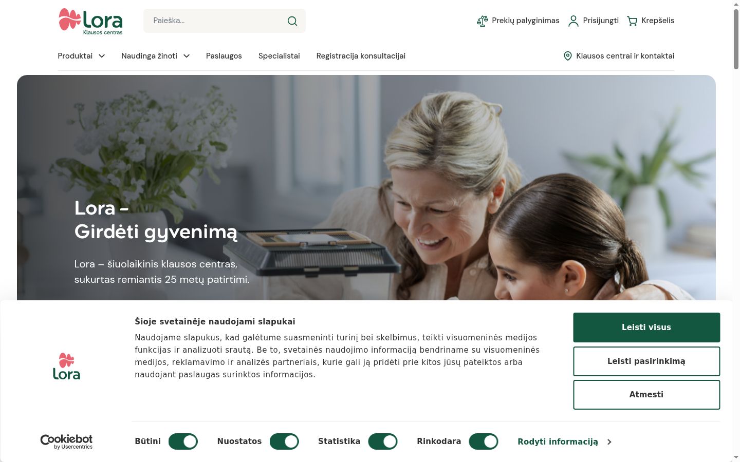 Screenshot del banner di consenso mostrato prima di qualsiasi interazione