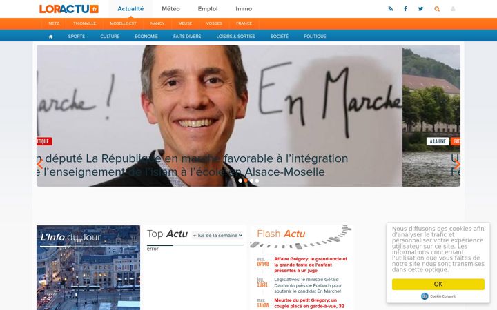Screenshot of loractu.fr