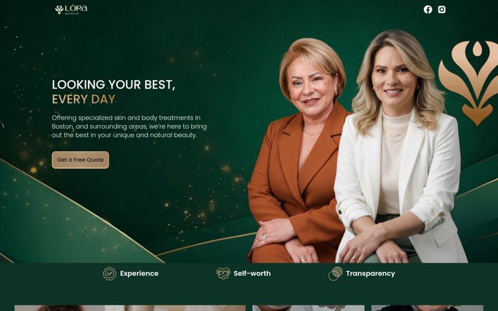 Screenshot of loraesthetics.com