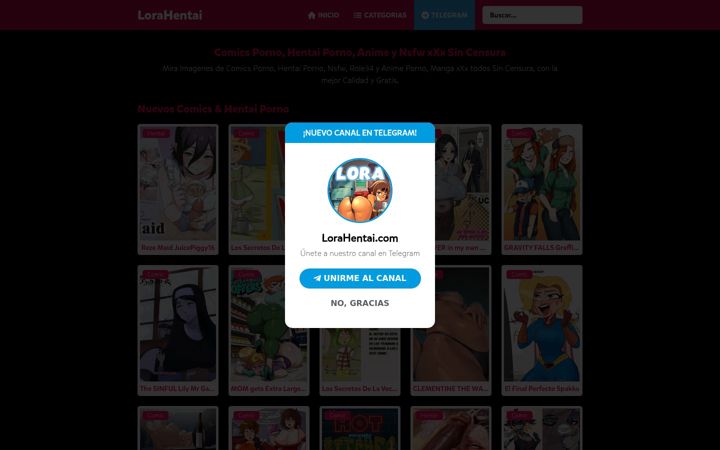 Екранна снимка на lorahentai.com