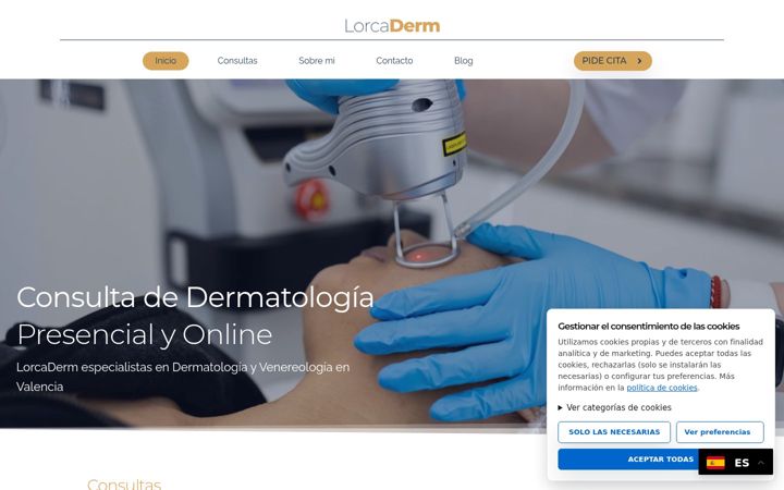 Screenshot of lorcaderm.com