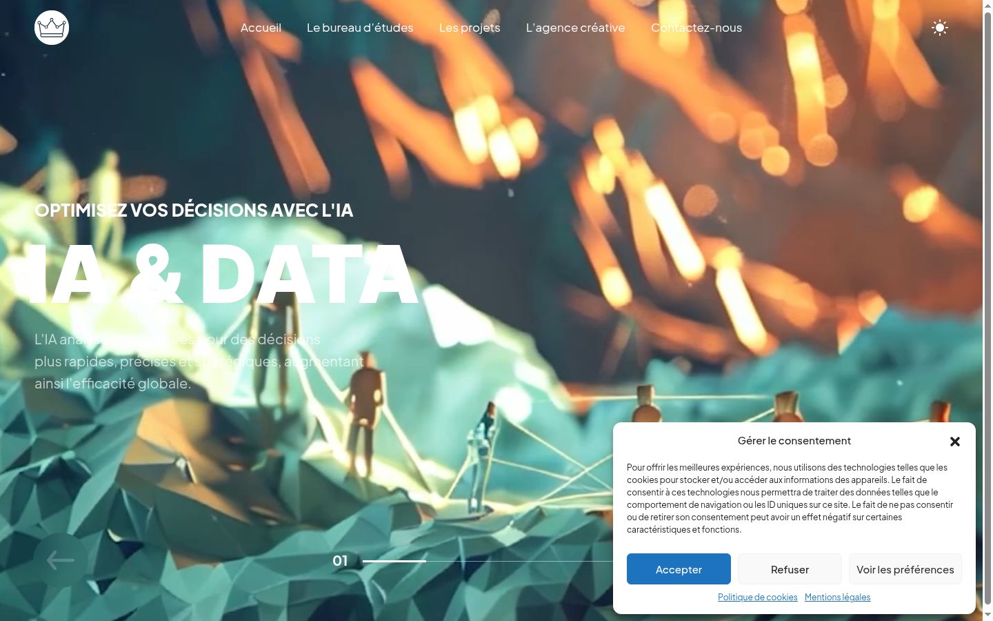 Screenshot del banner di consenso mostrato prima di qualsiasi interazione