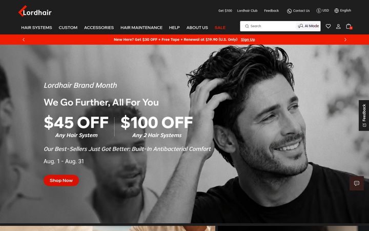 Screenshot of lordhair.com