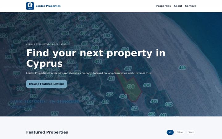 Screenshot of lordosproperties.com