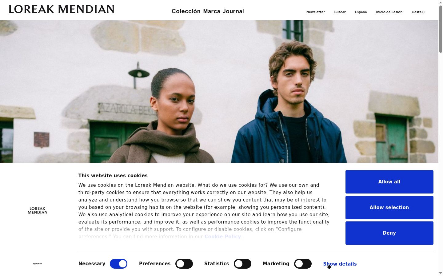 Screenshot del banner di consenso mostrato prima di qualsiasi interazione