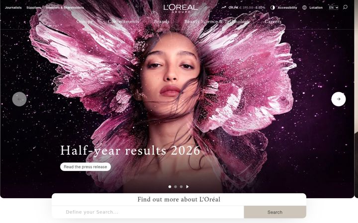 Screenshot of loreal.com