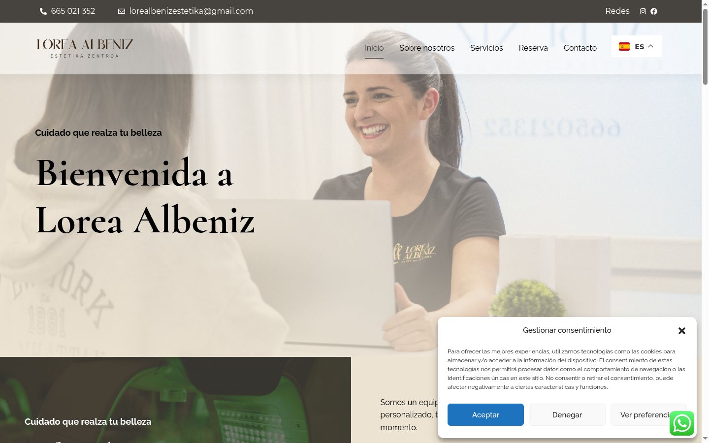 Screenshot del banner di consenso mostrato prima di qualsiasi interazione