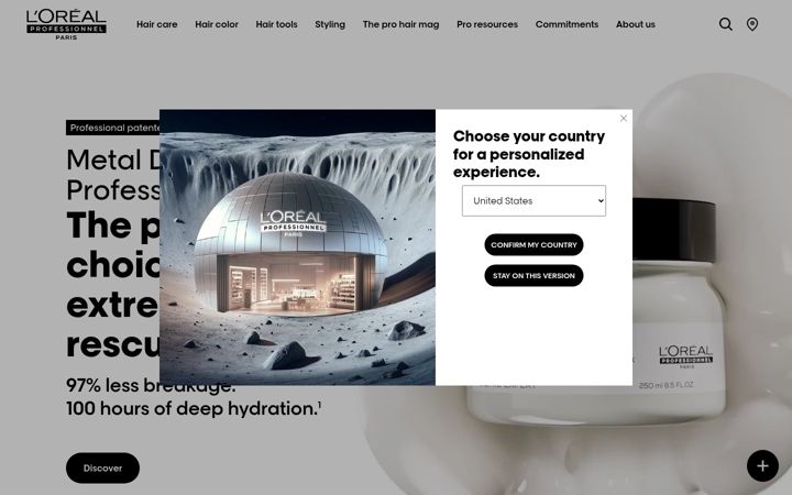 Screenshot of lorealprofessionnel.com