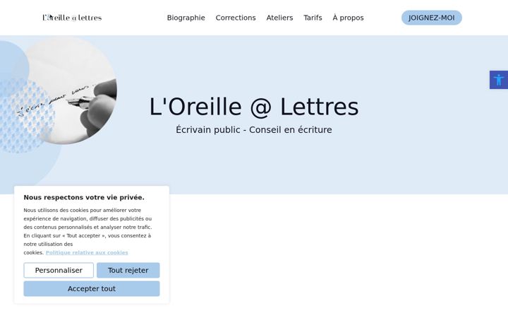 Screenshot of loreillealettres.fr