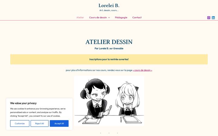 Screenshot of lorelartiste.fr