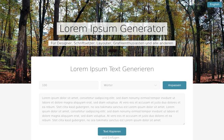 Screenshot of loremipsum.de