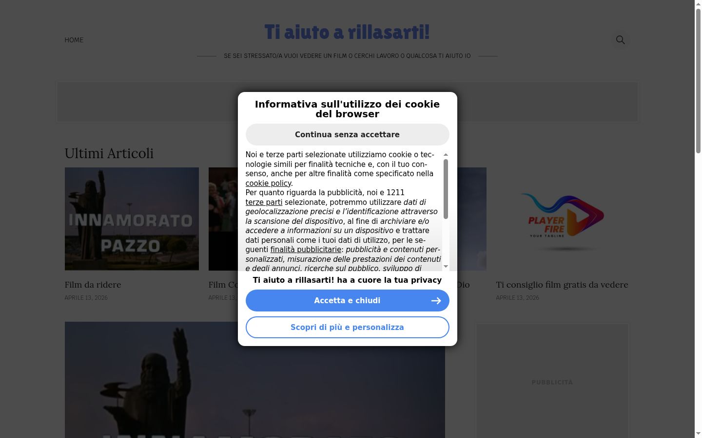 Snímka obrazovky banera súhlasu zobrazeného pred akoukoľvek interakciou