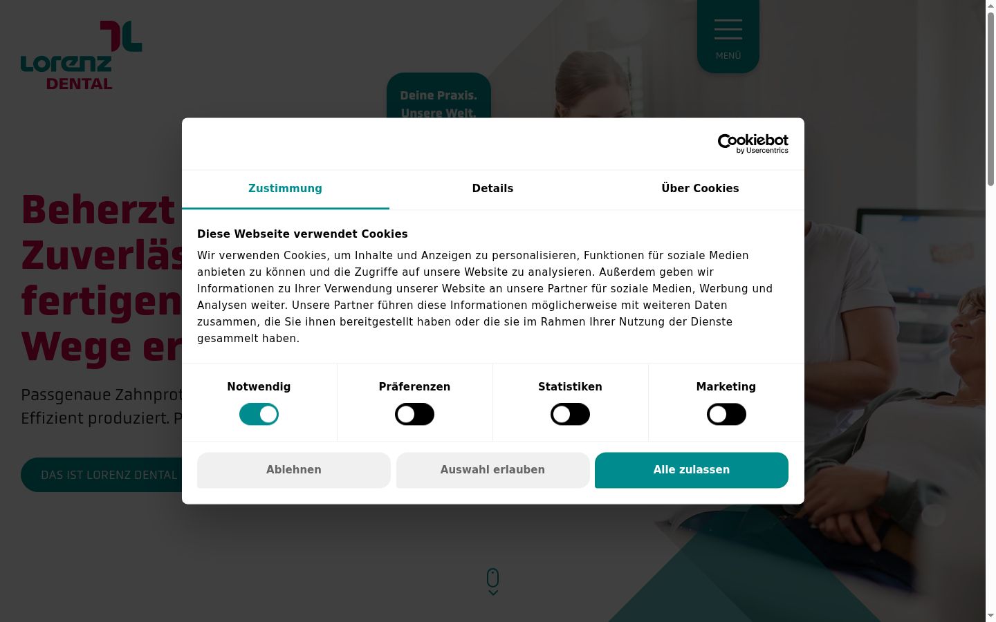 Capture d'écran de la bannière de consentement affichée avant toute interaction