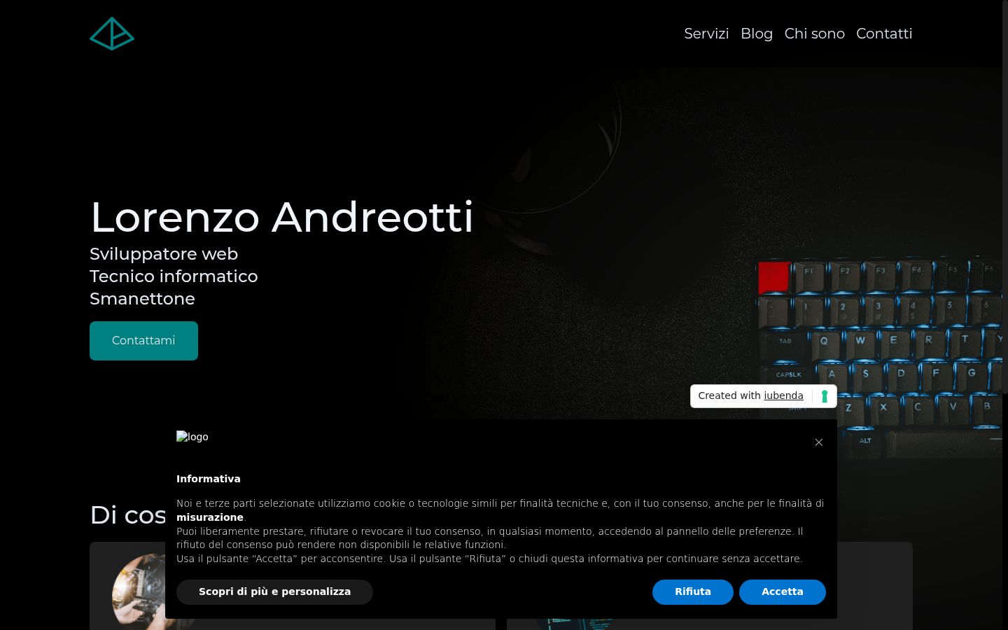 Screenshot of the consent banner shown before any interaction