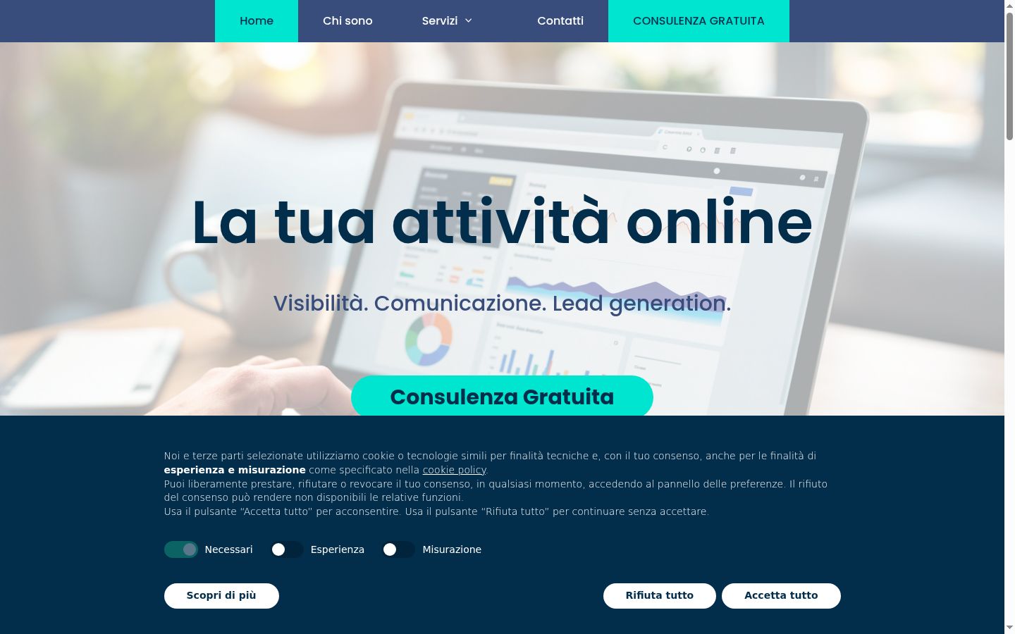 Screenshot of the consent banner shown before any interaction