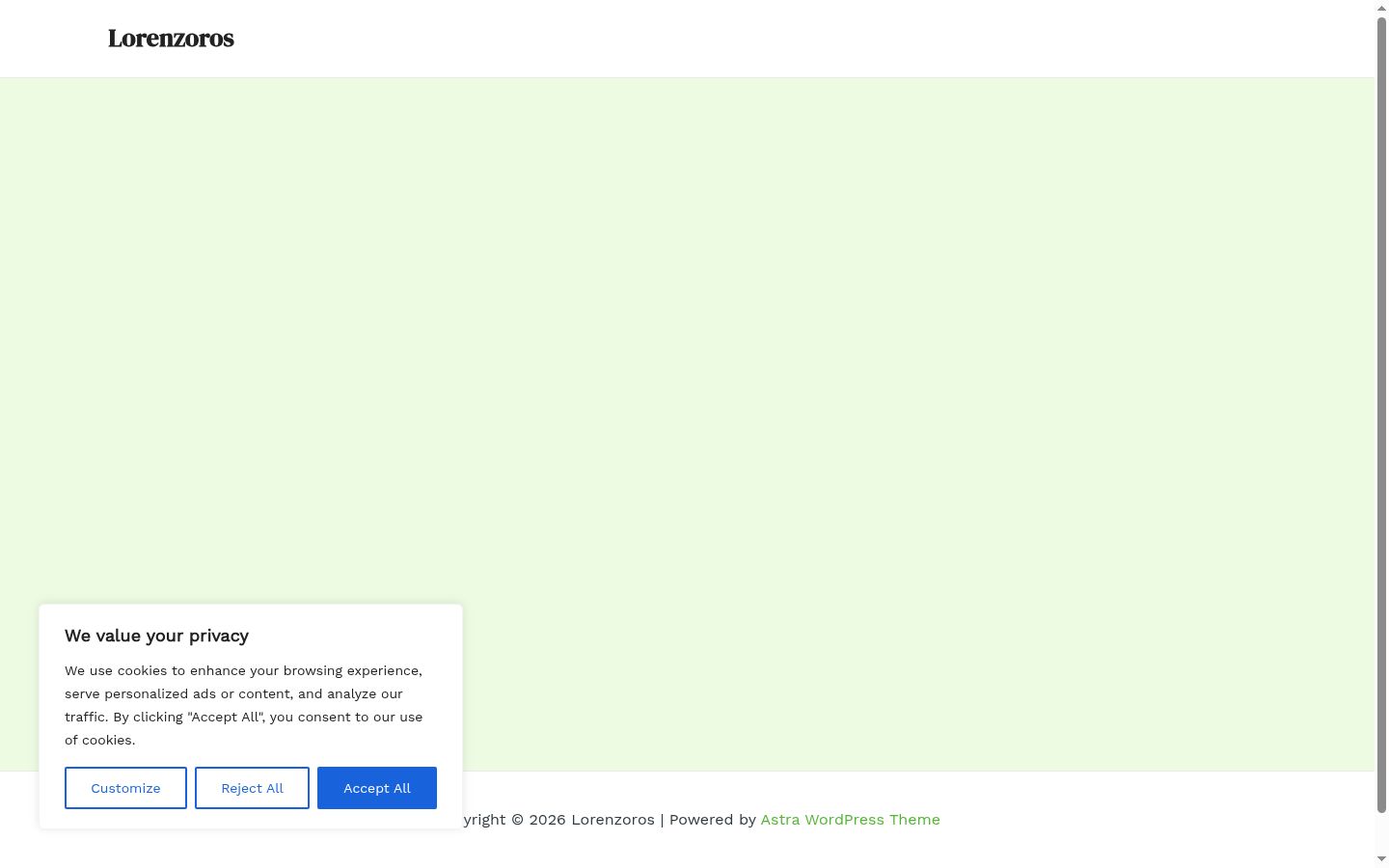 Screenshot del banner di consenso mostrato prima di qualsiasi interazione