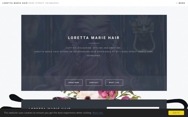 Screenshot of lorettamariehair.co.uk