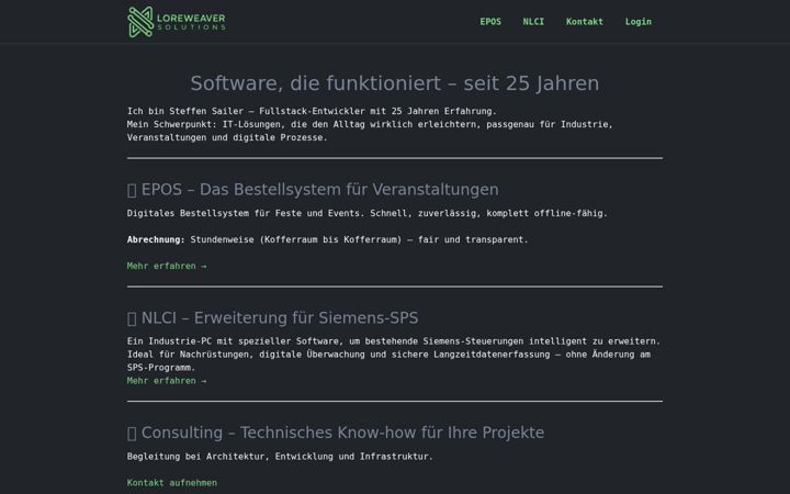 Screenshot of loreweaver.solutions