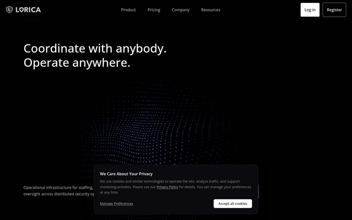 Screenshot of loricasecurity.com