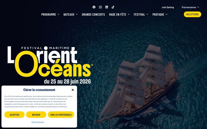 Screenshot of lorientoceans.fr