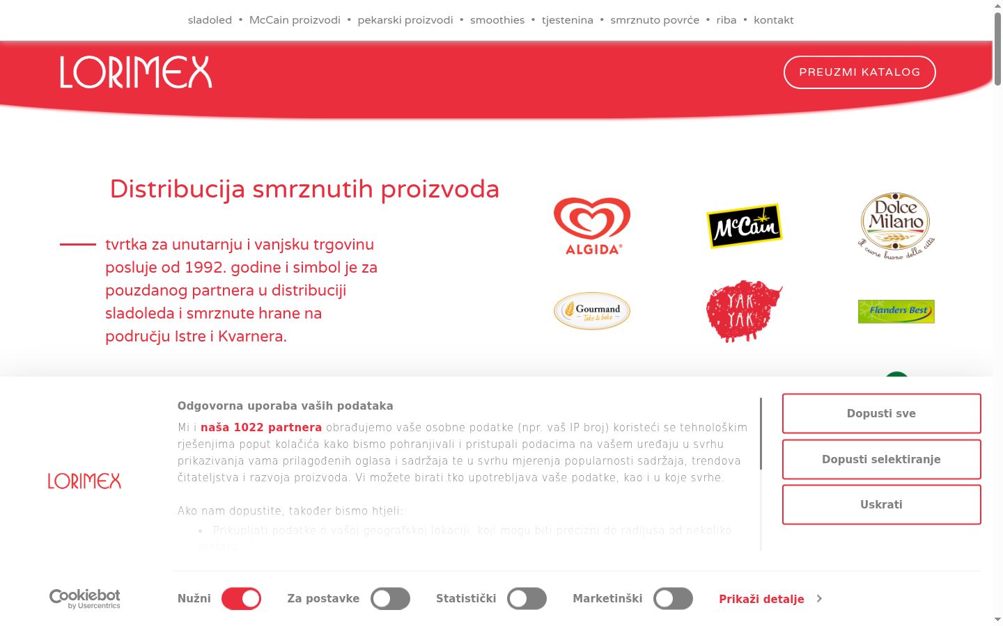 Screenshot van de toestemmingsbanner zoals getoond vóór enige interactie