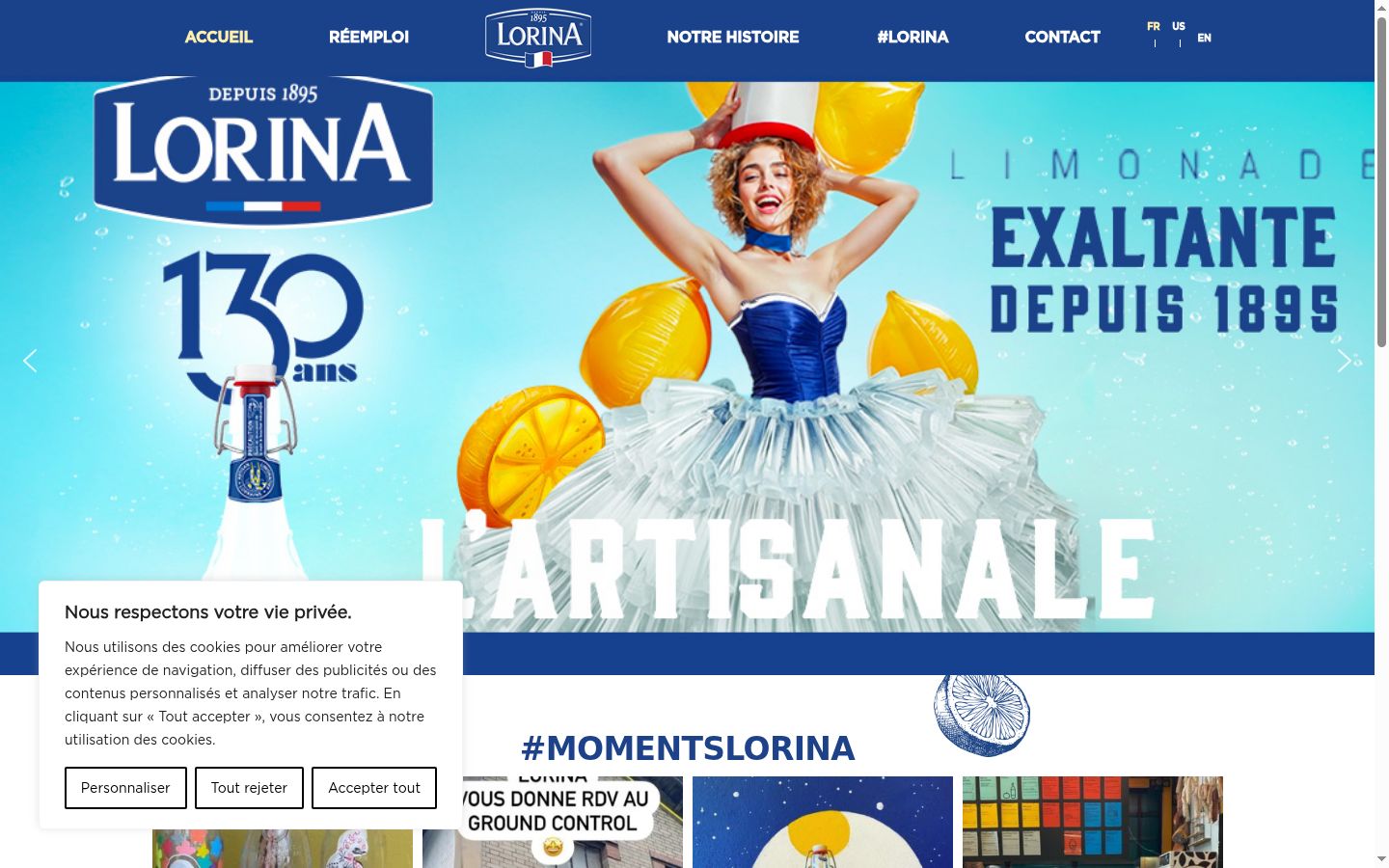 Screenshot del banner di consenso mostrato prima di qualsiasi interazione