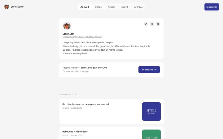 Screenshot of lorissuter.com