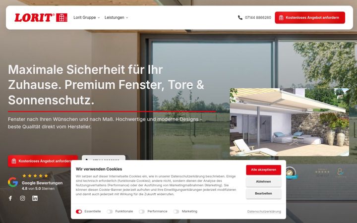 Screenshot of lorit-fenster.de