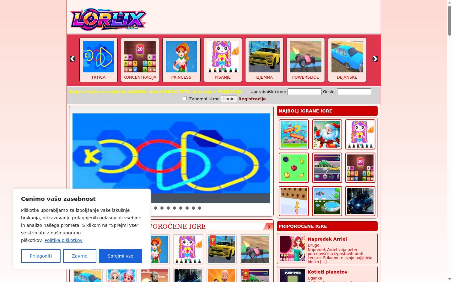 Screenshot del banner di consenso mostrato prima di qualsiasi interazione