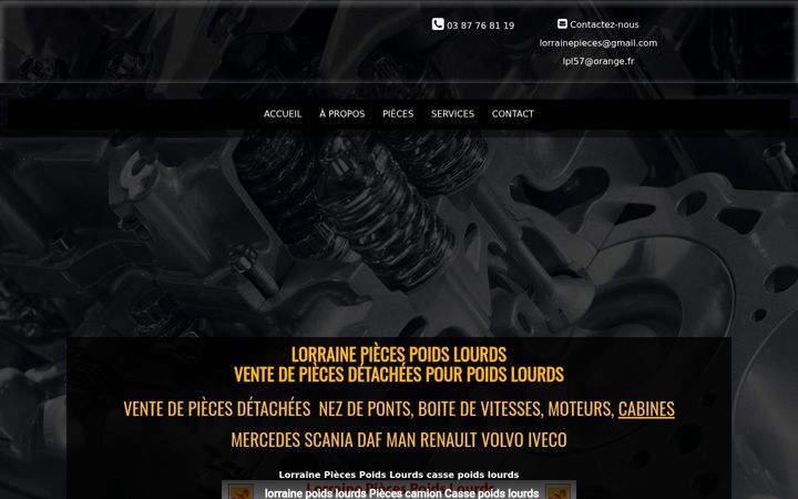 Screenshot of lorraine-pieces-poids-lourds-57.fr