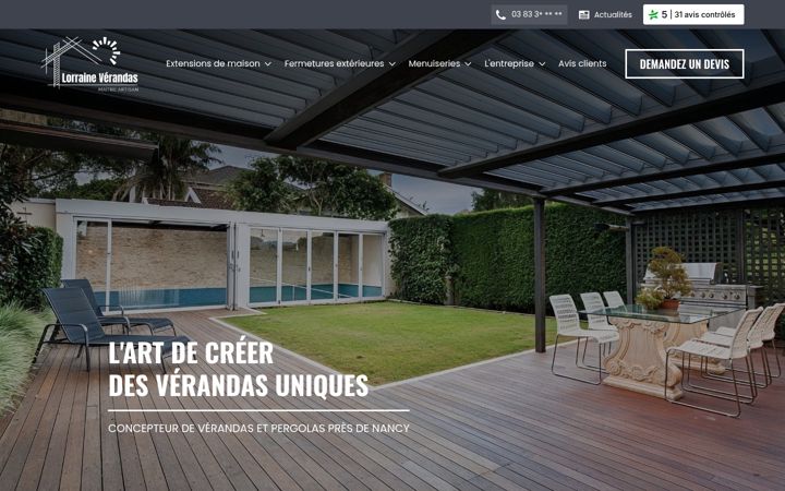 Screenshot of lorraineverandas.com