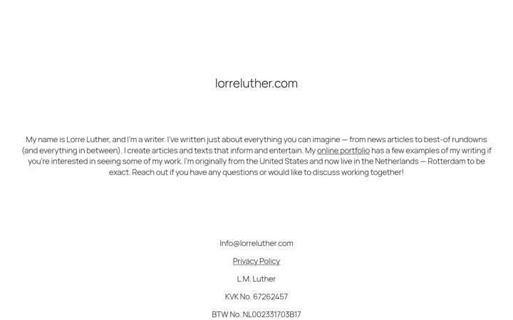 Screenshot of lorreluther.com