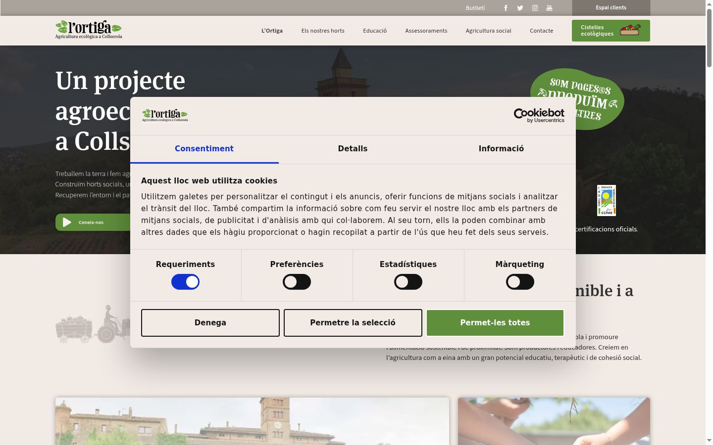 Sutikimo reklamjuostės, rodytos prieš bet kokią sąveiką, ekrano kopija
