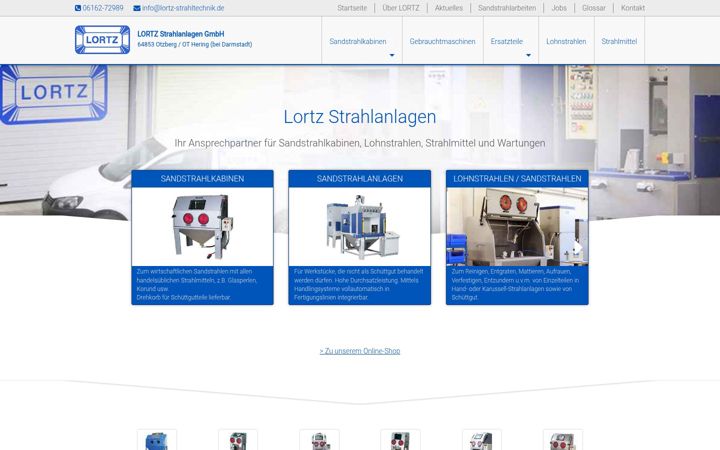 Skærmbillede af lortz-strahltechnik.de
