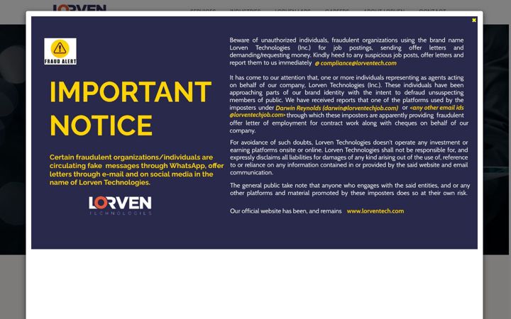 Screenshot of lorvenhost.com