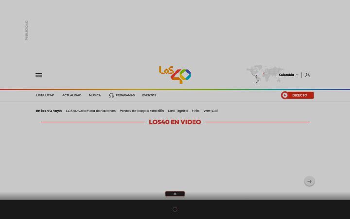 Screenshot of los40.com.co